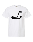 Alphabet L T-Shirt 9 inch calligraphy Black ink, White