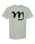 Alphabet M T-Shirt 9 inch calligraphy Black ink, Bay