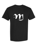 Alphabet M T-Shirt 9 inch calligraphy White ink, Black