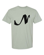 Alphabet N T-Shirt 9 inch calligraphy Black ink, Bay