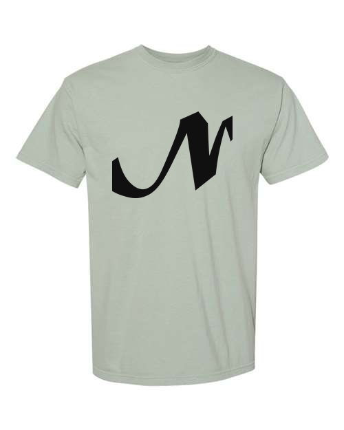 Alphabet N T-Shirt 9 inch calligraphy Black ink, Bay