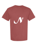 Alphabet N T-Shirt 9 inch calligraphy White ink, Brick