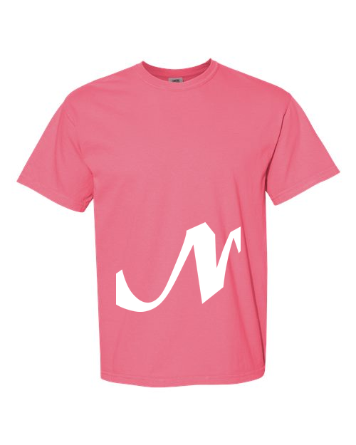 Alphabet N T-Shirt 9 inch calligraphy White ink, Crunchberry