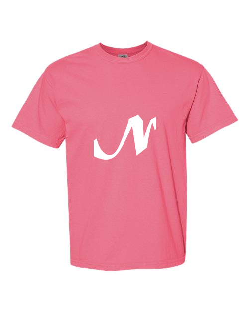 Alphabet N T-Shirt 9 inch calligraphy White ink, Crunchberry