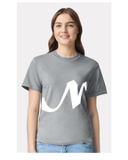 Alphabet N T-Shirt 9 inch calligraphy White ink, Granite
