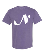 Alphabet N T-Shirt 9 inch calligraphy White ink, Grape