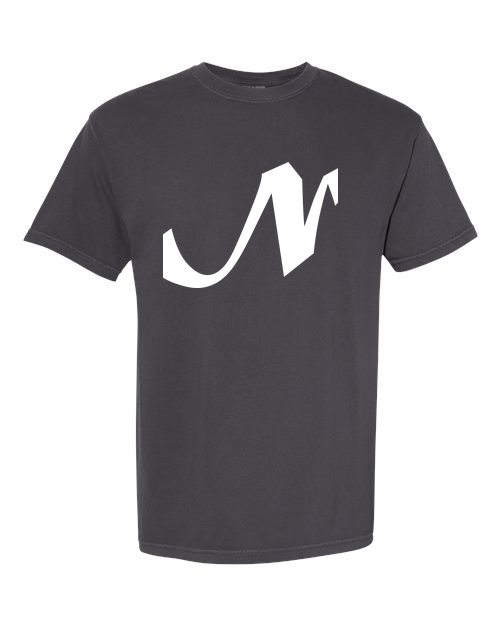 Alphabet N T-Shirt 9 inch calligraphy White ink, Graphite