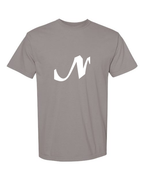 Alphabet N T-Shirt 9 inch calligraphy White ink, Grey