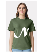 Alphabet N T-Shirt 9 inch calligraphy White ink, Hemp