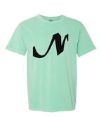 Alphabet N T-Shirt 9 inch calligraphy Black ink, Island Reef