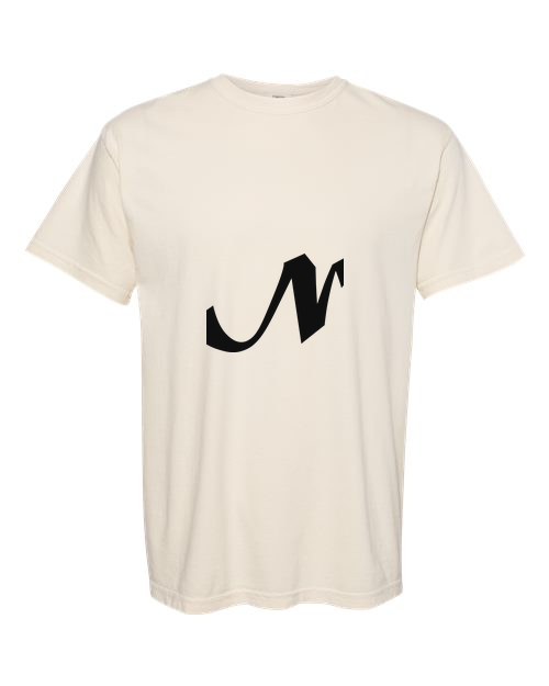 Alphabet N T-Shirt 9 inch calligraphy Black ink, Ivory