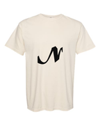 Alphabet N T-Shirt 9 inch calligraphy Black ink, Ivory
