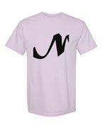 Alphabet N T-Shirt 9 inch calligraphy Black ink, Orchid