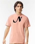 Alphabet N T-Shirt 9 inch calligraphy White ink, Peachy