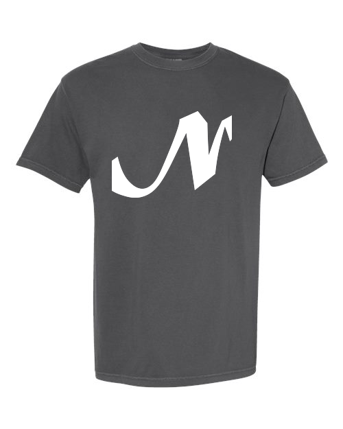 Alphabet N T-Shirt 9 inch calligraphy White ink, Pepper