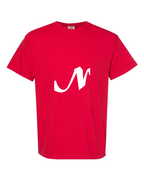 Alphabet N T-Shirt 9 inch calligraphy White ink, Red