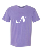 Alphabet N T-Shirt 9 inch calligraphy White ink, Violet