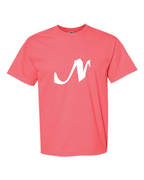 Alphabet N T-Shirt 9 inch calligraphy Black ink, Watermelon