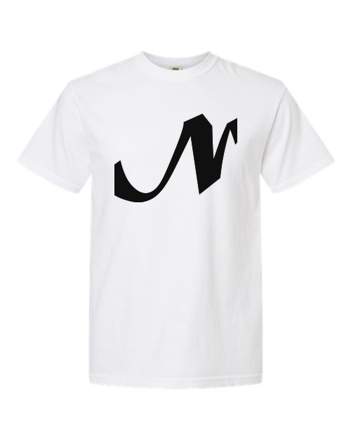 Alphabet N T-Shirt 9 inch calligraphy Black ink, White