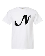 Alphabet N T-Shirt 9 inch calligraphy Black ink, White