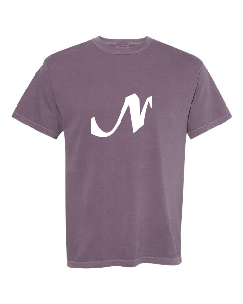 Alphabet N T-Shirt 9 inch calligraphy White ink, Wine