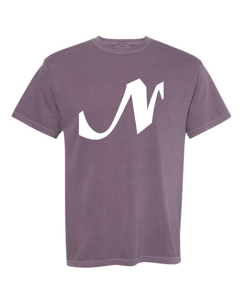Alphabet N T-Shirt 9 inch calligraphy White ink, Wine