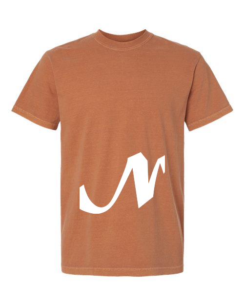 Alphabet N T-Shirt 9 inch calligraphy White ink, Yam