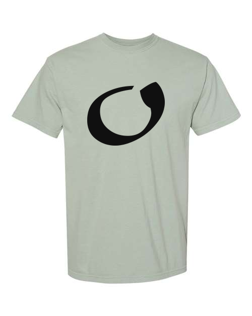 Alphabet O T-Shirt 9 inch calligraphy Black ink, Bay