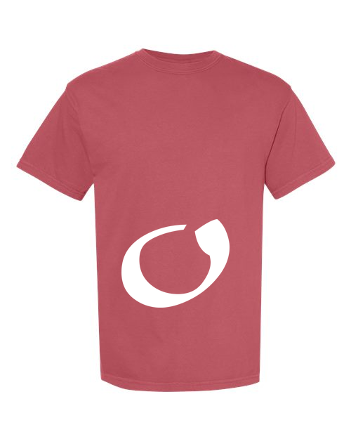 Alphabet O T-Shirt 9 inch calligraphy White ink, Crimson