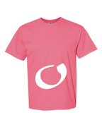 Alphabet O T-Shirt 9 inch calligraphy White ink, Crunchberry