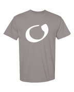 Alphabet O T-Shirt 9 inch calligraphy White ink, Grey