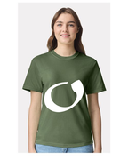 Alphabet O T-Shirt 9 inch calligraphy White ink, Hemp