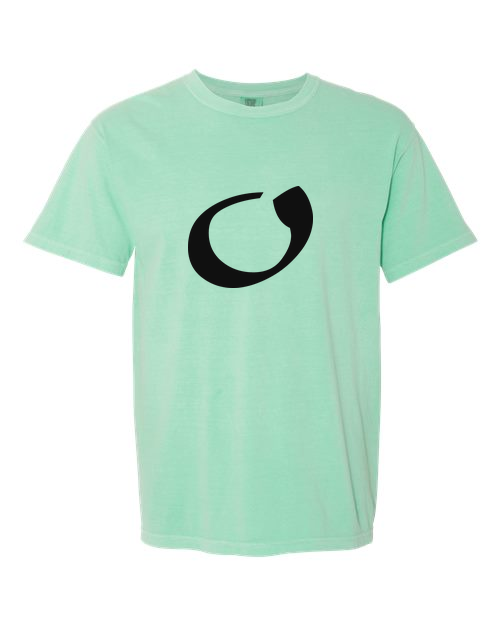 Alphabet O T-Shirt 9 inch calligraphy Black ink, Island Reef