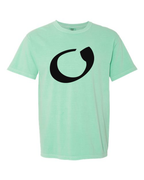Alphabet O T-Shirt 9 inch calligraphy Black ink, Island Reef