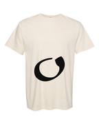 Alphabet O T-Shirt 9 inch calligraphy Black ink, Ivory