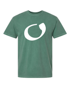 Alphabet O T-Shirt 9 inch calligraphy White ink, Light Green