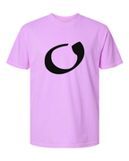 Alphabet O T-Shirt 9 inch calligraphy Black ink, Neon Violet