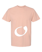Alphabet O T-Shirt 9 inch calligraphy White ink, Peachy