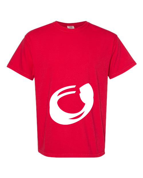 Alphabet O T-Shirt 9 inch calligraphy White ink, Red