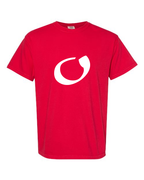 Alphabet O T-Shirt 9 inch calligraphy White ink, Red