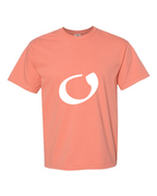 Alphabet O T-Shirt 9 inch calligraphy Black ink, Terracotta