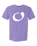 Alphabet O T-Shirt 9 inch calligraphy White ink, Violet