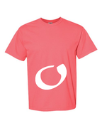 Alphabet O T-Shirt 9 inch calligraphy White ink, Watermelon