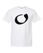 Alphabet O T-Shirt 9 inch calligraphy Black ink, White