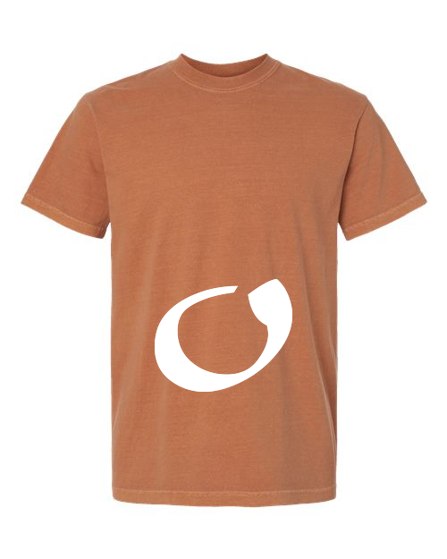 Alphabet O T-Shirt 9 inch calligraphy White ink, Yam