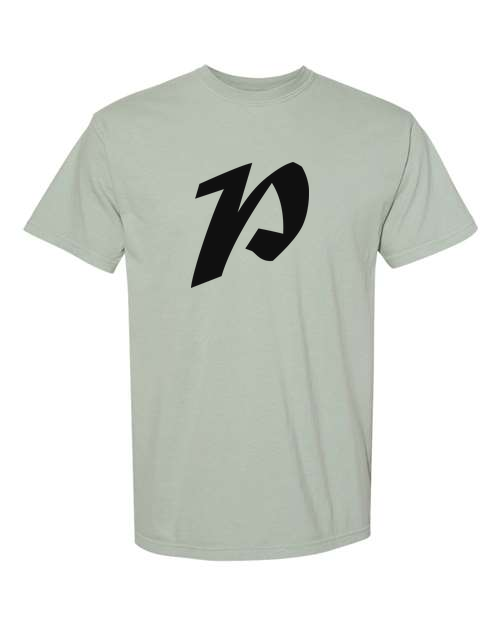 Alphabet P T-Shirt 9 inch calligraphy Black ink, Bay