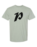Alphabet P T-Shirt 9 inch calligraphy Black ink, Bay