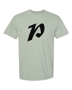 Alphabet P T-Shirt 9 inch calligraphy Black ink, Bay