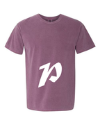 Alphabet P T-Shirt 9 inch calligraphy White ink, Berry