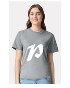 Alphabet P T-Shirt 9 inch calligraphy White ink, Granite